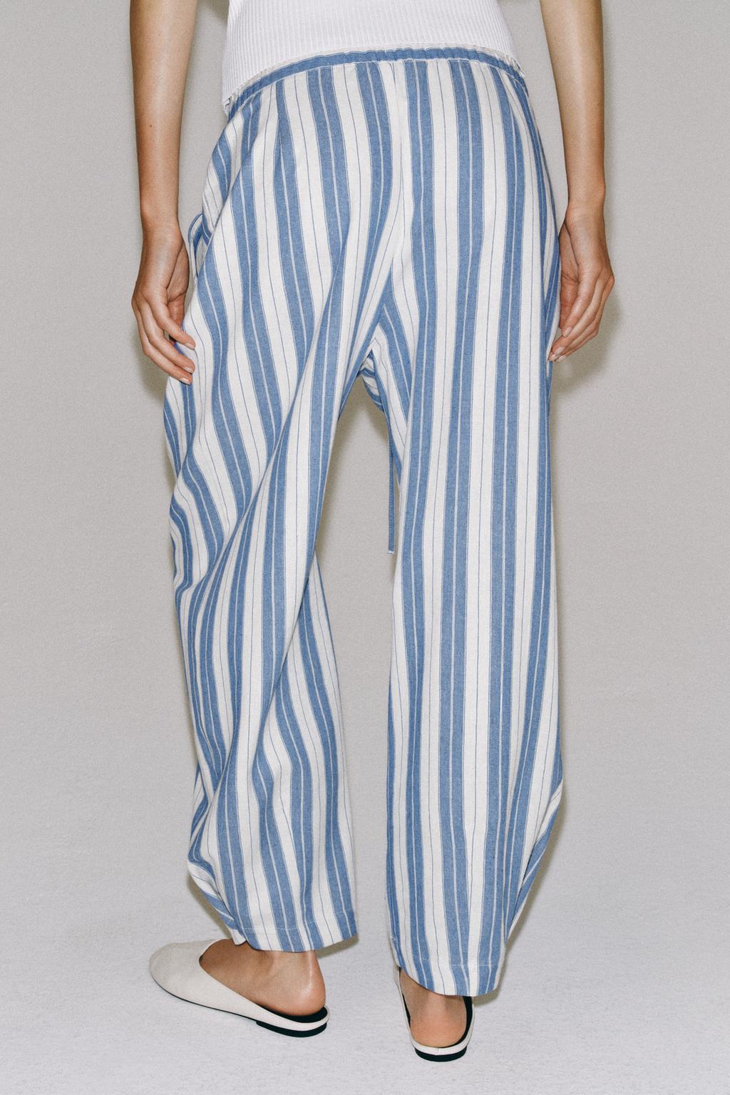 БРЮКИ В ПОЛОСКУ В ПИЖАМНОМ СТИЛЕ — ZW COLLECTION