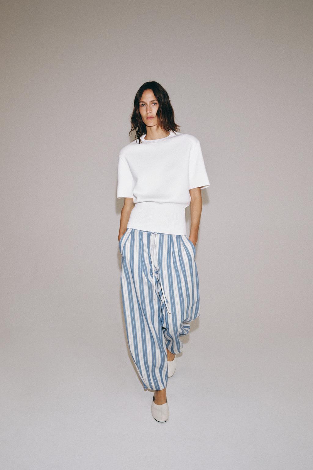 БРЮКИ В ПОЛОСКУ В ПИЖАМНОМ СТИЛЕ — ZW COLLECTION