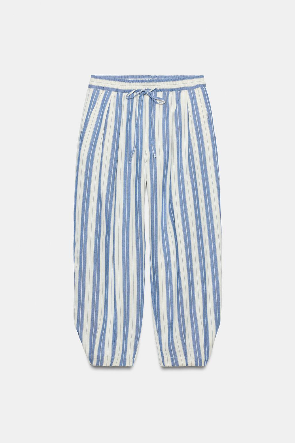 БРЮКИ В ПОЛОСКУ В ПИЖАМНОМ СТИЛЕ — ZW COLLECTION