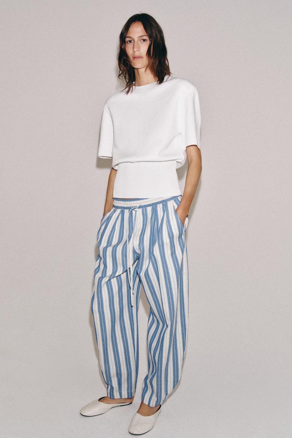 БРЮКИ В ПОЛОСКУ В ПИЖАМНОМ СТИЛЕ — ZW COLLECTION