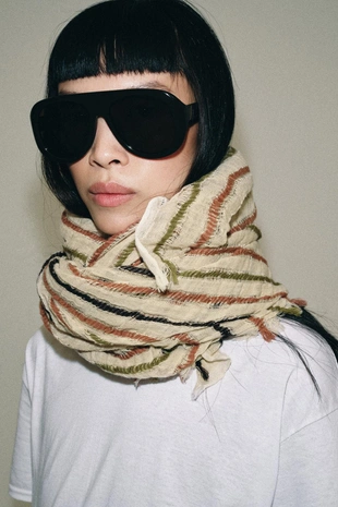 Купить Zara Шарф из льна в полоску