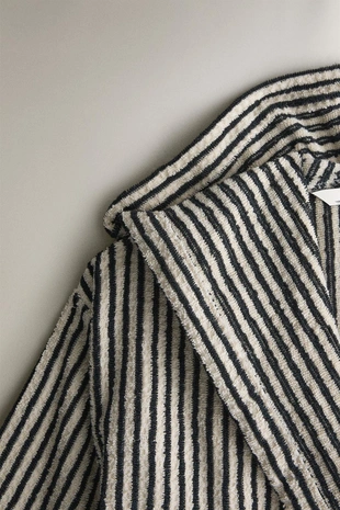 Купить Zara Халат в полоску с капюшоном