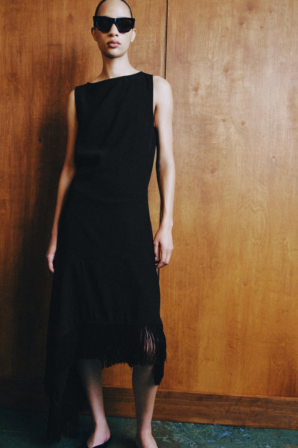 ПЛАТЬЕ АСИММЕТРИЧНОГО КРОЯ С БАХРОМОЙ — ZW COLLECTION