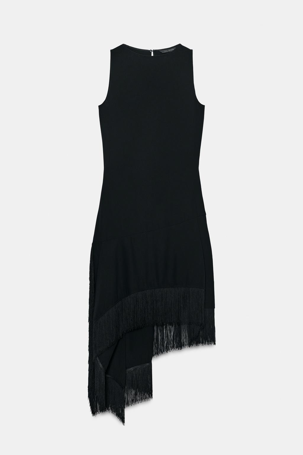 ПЛАТЬЕ АСИММЕТРИЧНОГО КРОЯ С БАХРОМОЙ — ZW COLLECTION