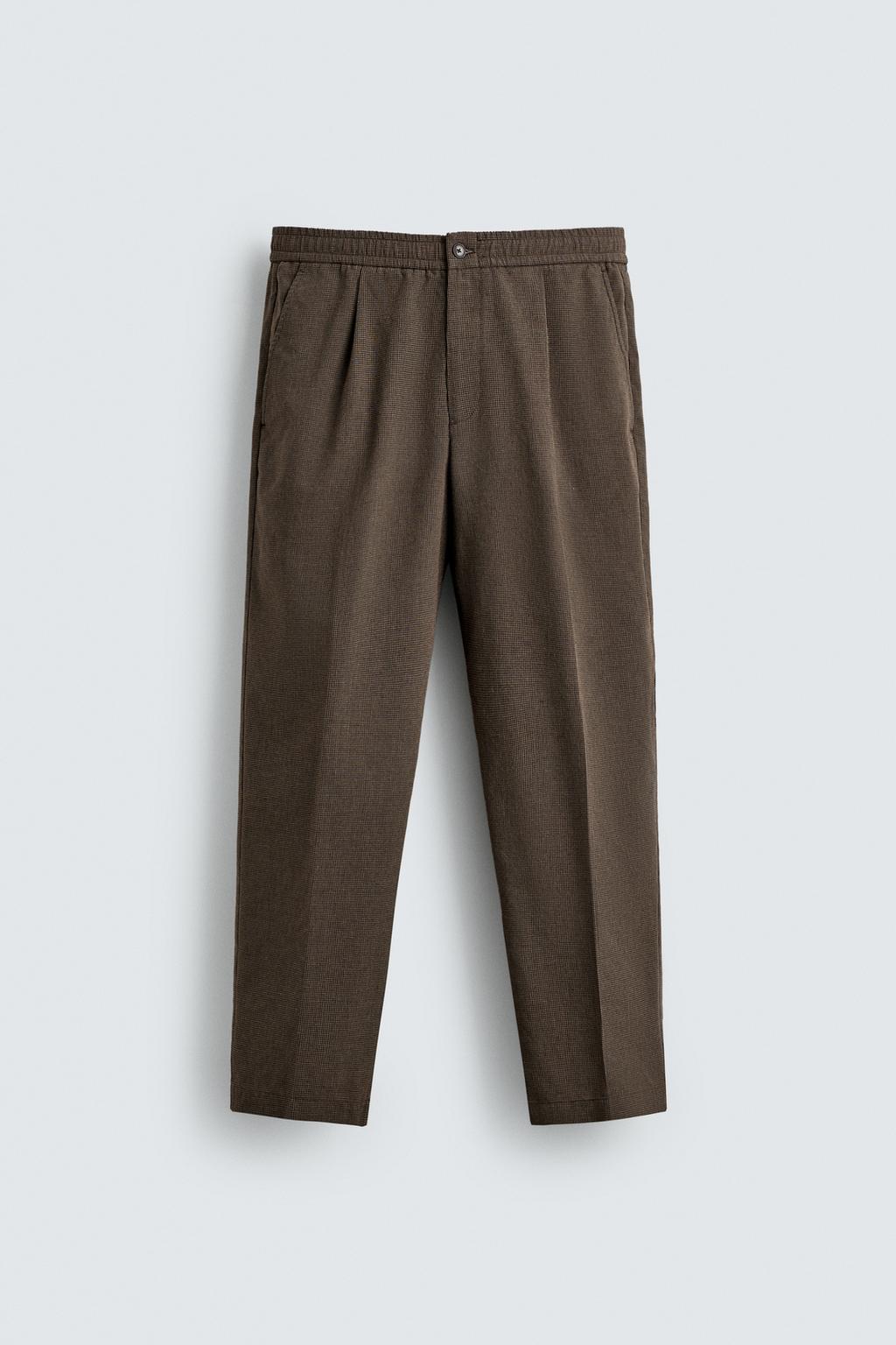 КОСТЮМНЫЕ БРЮКИ RELAXED FIT С УЗОРОМ «ГУСИНАЯ ЛАПКА»