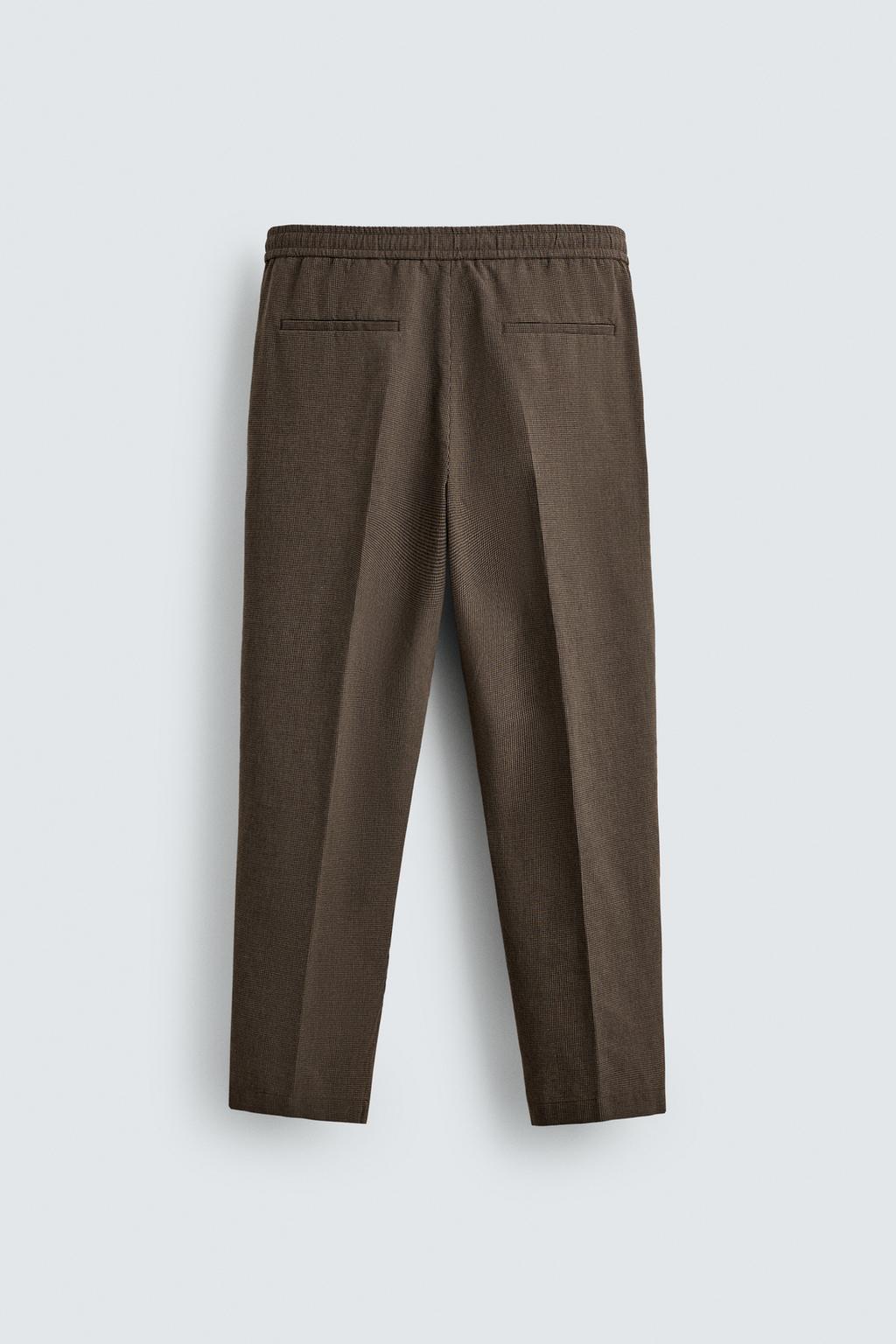КОСТЮМНЫЕ БРЮКИ RELAXED FIT С УЗОРОМ «ГУСИНАЯ ЛАПКА»