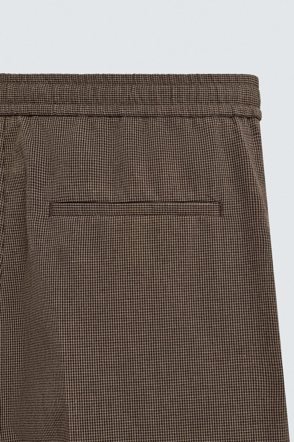 КОСТЮМНЫЕ БРЮКИ RELAXED FIT С УЗОРОМ «ГУСИНАЯ ЛАПКА»
