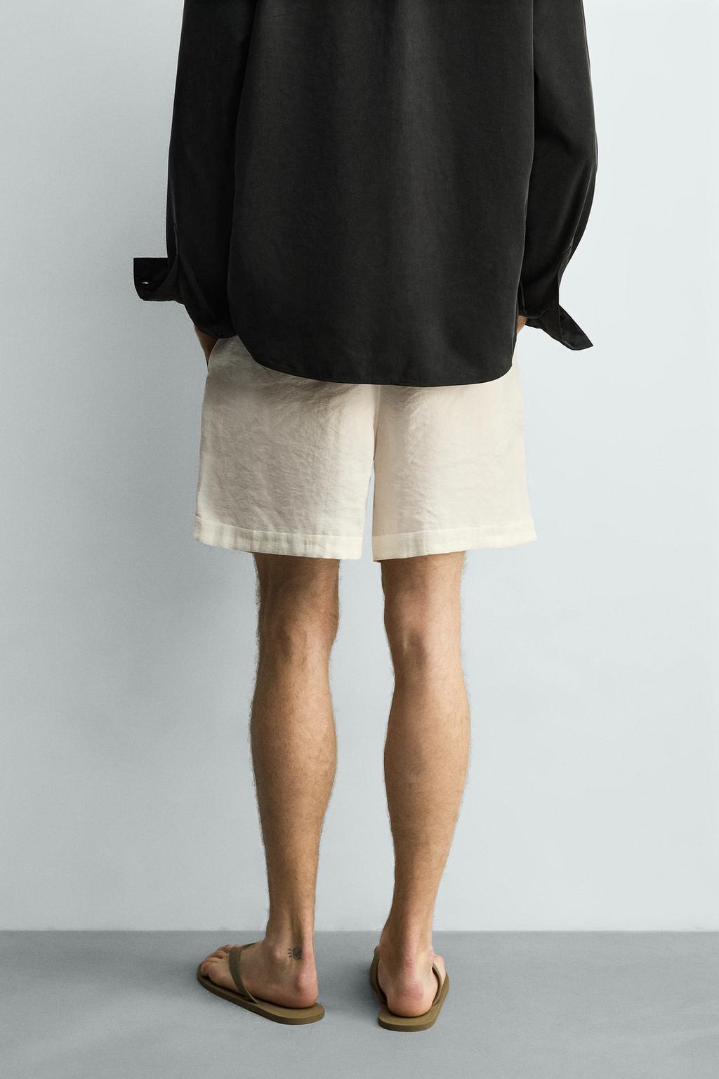 ШОРТЫ RELAXED FIT ИЗ СТРУЯЩЕЙСЯ ТКАНИ