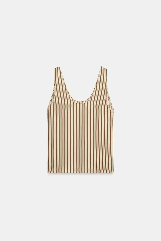 ТОП В ПОЛОСКУ НА БРЕТЕЛЯХ — коллекция Zara «ZW»