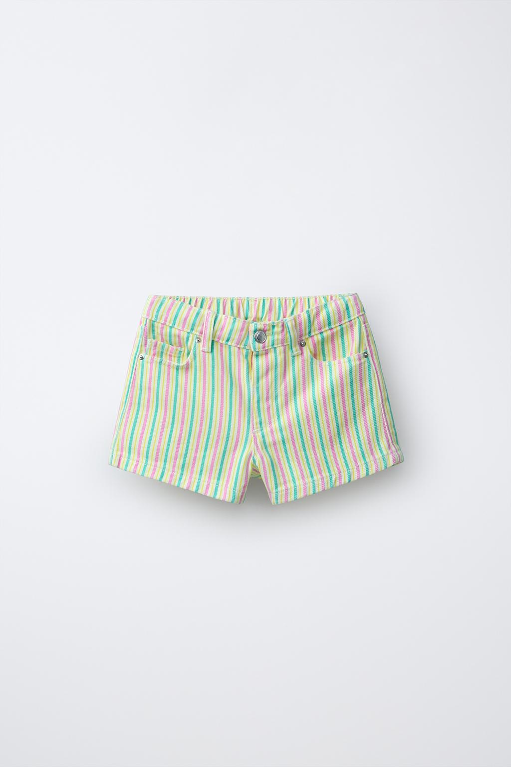 БЕРМУДЫ MOM FIT В ПОЛОСКУ ИЗ САРЖИ