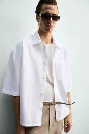 Рубашка Boxy Fit с карманом- Заказать в России
