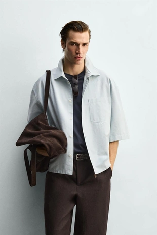 Рубашка Boxy Fit с карманом