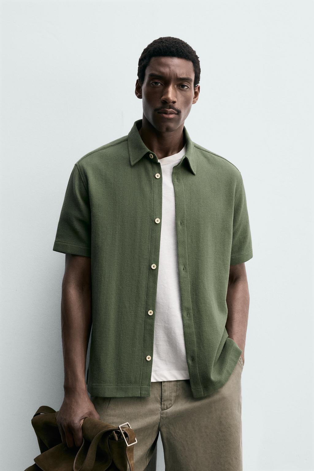 РУБАШКА REGULAR FIT ИЗ РЕЛЬЕФНОЙ ТКАНИ