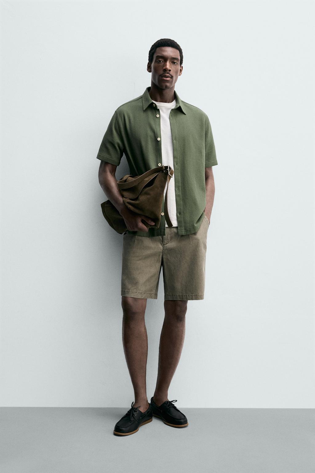 РУБАШКА REGULAR FIT ИЗ РЕЛЬЕФНОЙ ТКАНИ