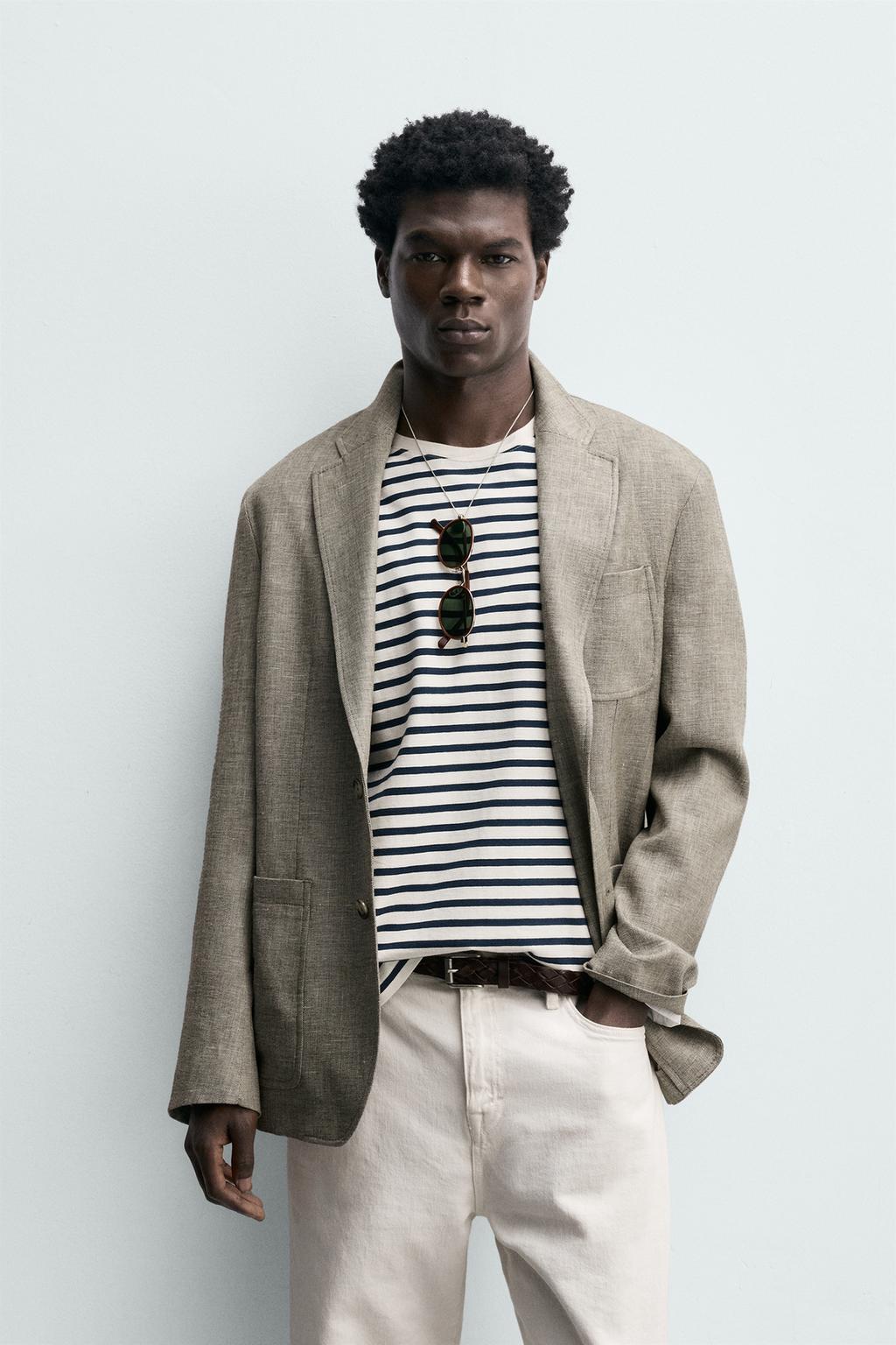 БЛЕЙЗЕР RELAXED FIT ИЗ РЕЛЬЕФНОЙ ТКАНИ