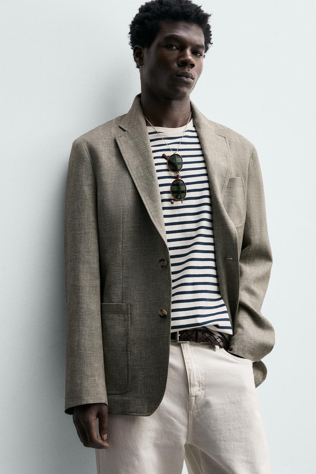 БЛЕЙЗЕР RELAXED FIT ИЗ РЕЛЬЕФНОЙ ТКАНИ