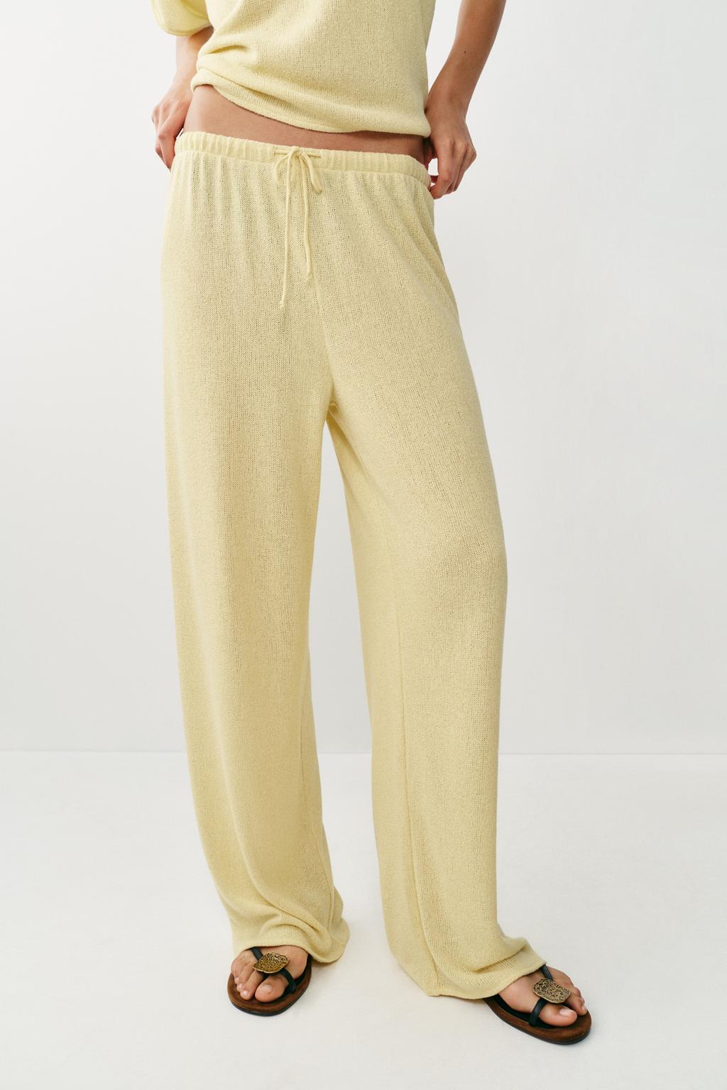 БРЮКИ WIDE LEG ИЗ ТКАНИ В РУСТИКАЛЬНОМ СТИЛЕ