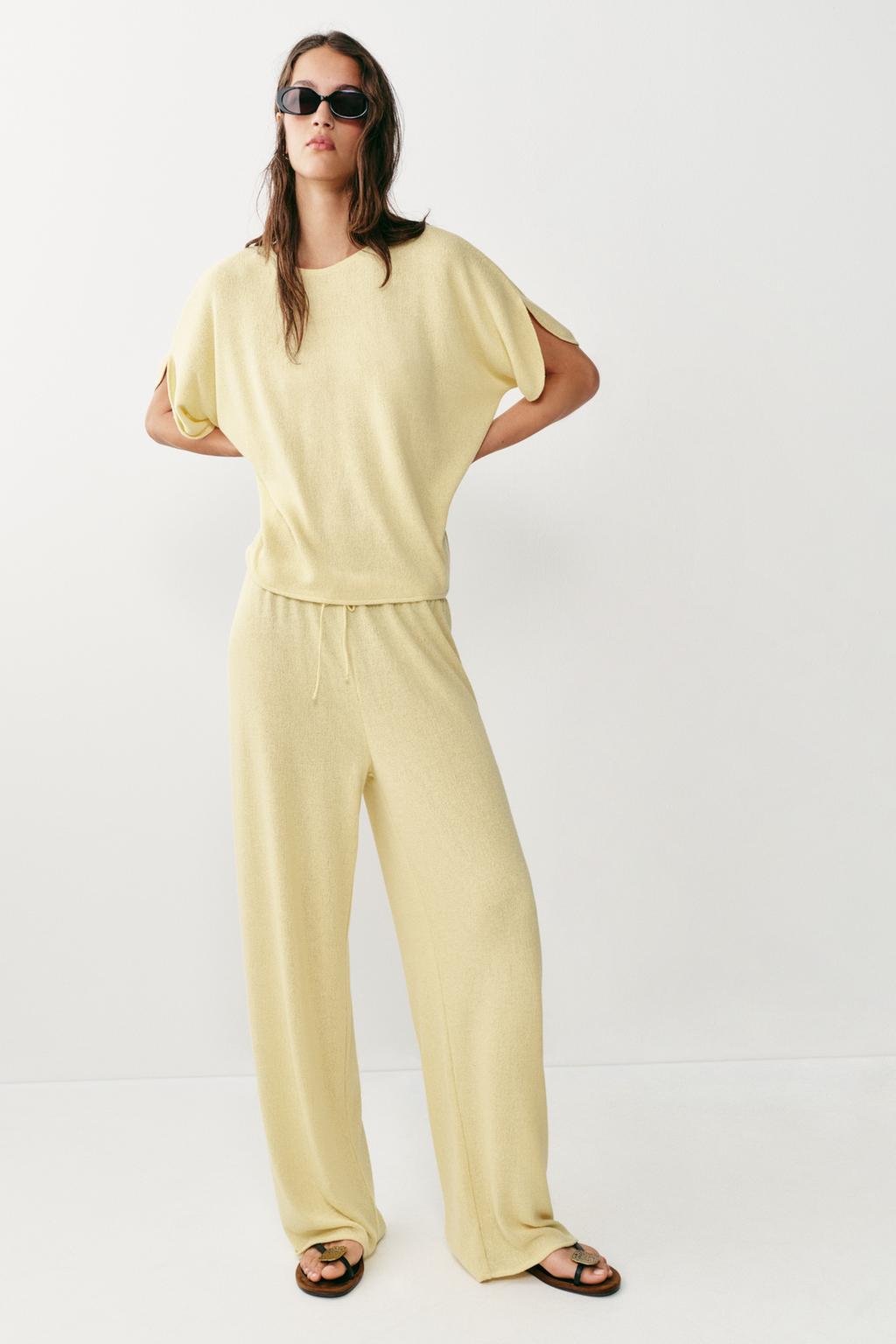 БРЮКИ WIDE LEG ИЗ ТКАНИ В РУСТИКАЛЬНОМ СТИЛЕ