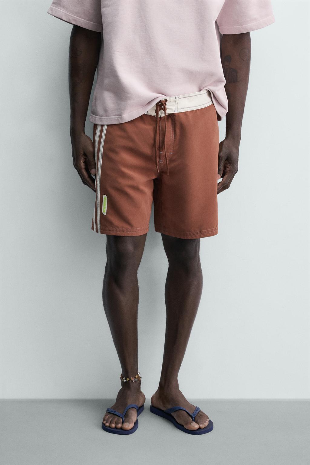 Длинные плавательные шорты с лентами pukas surf x zara
