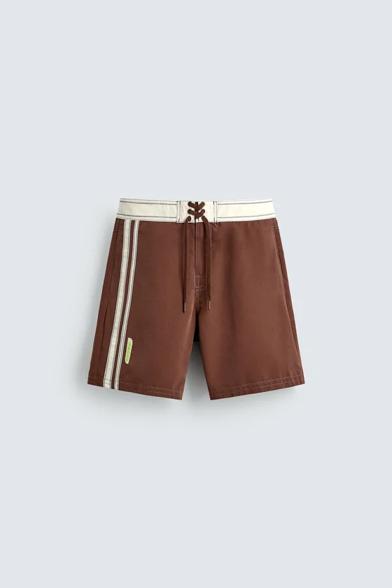 Длинные плавательные шорты с лентами pukas surf x zara