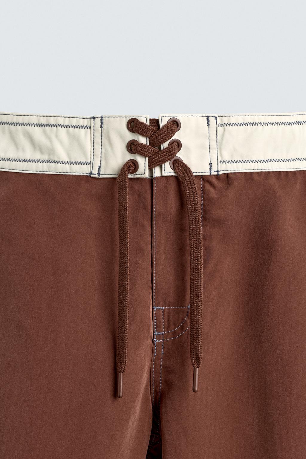 Длинные плавательные шорты с лентами pukas surf x zara