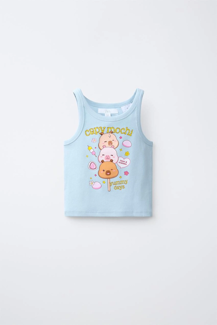 Топ с круглым вырезом и принтом capibara capyfun ©