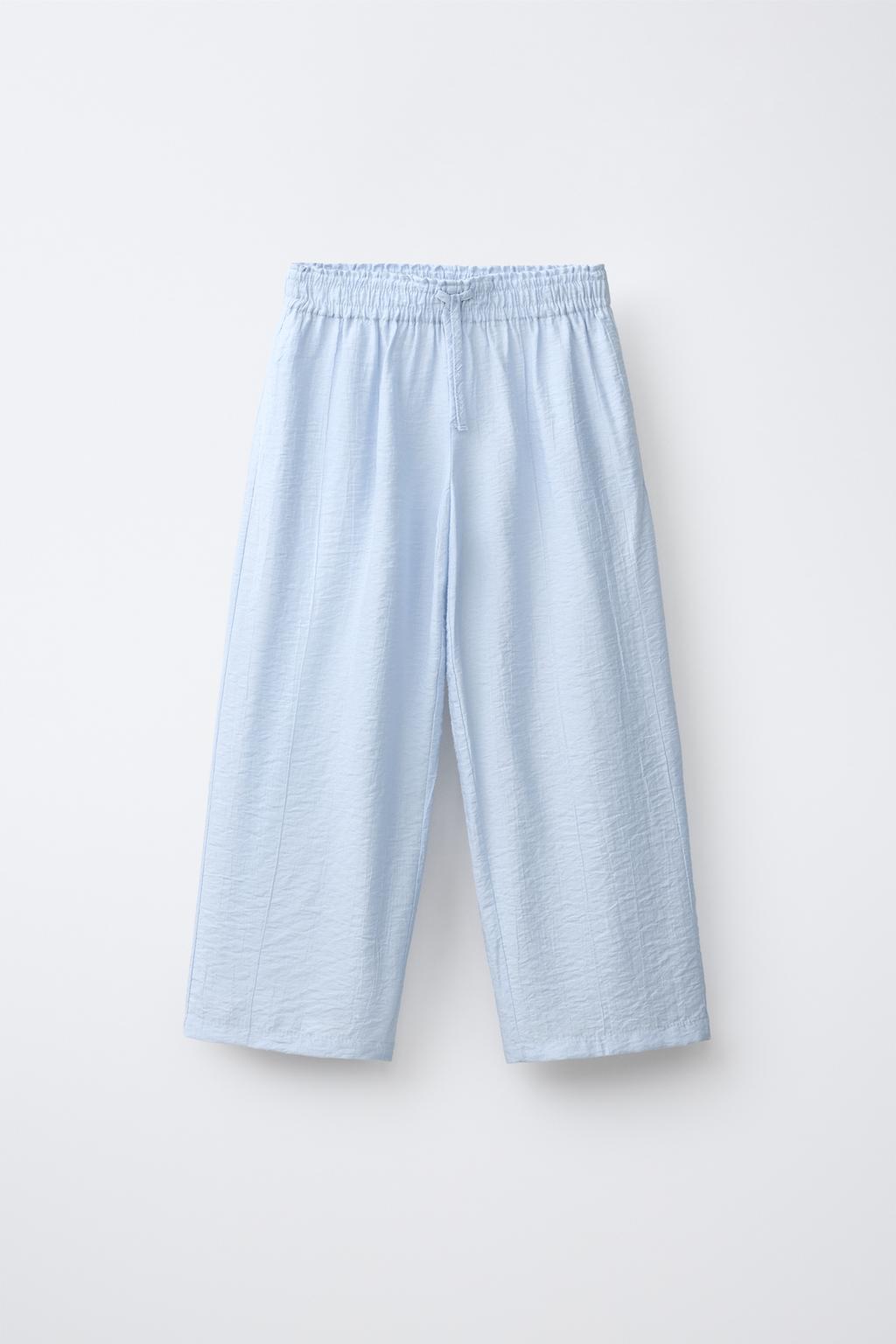 БРЮКИ WIDE LEG С ЖАТЫМ ЭФФЕКТОМ
