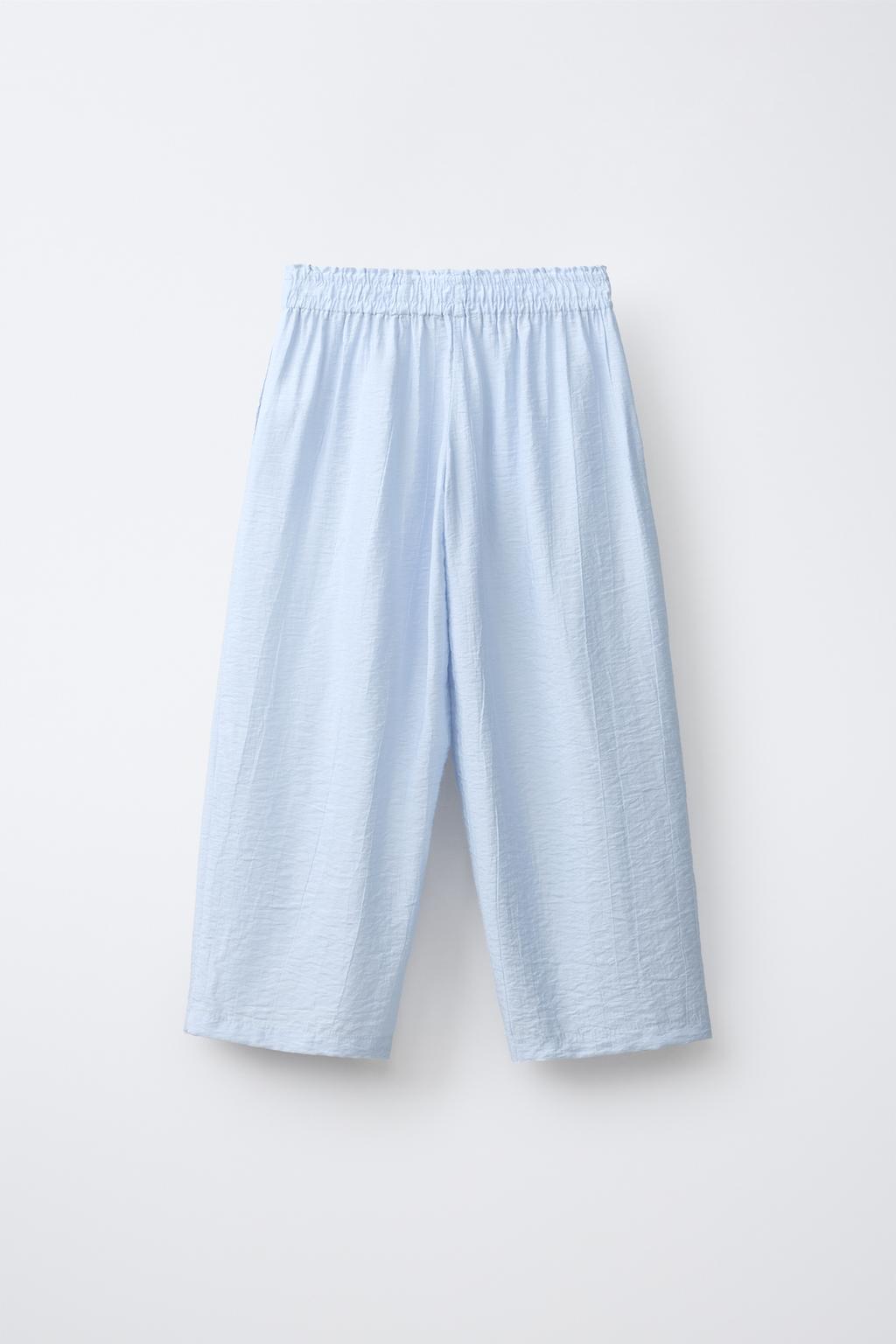 БРЮКИ WIDE LEG С ЖАТЫМ ЭФФЕКТОМ