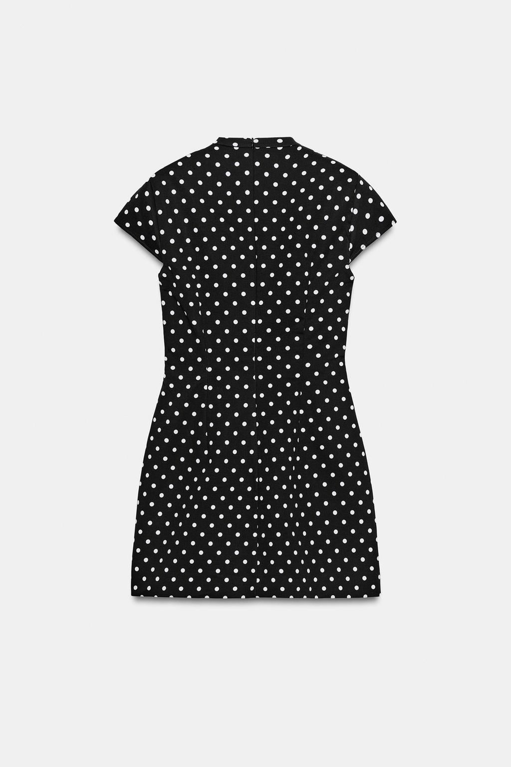 КОРОТКОЕ ПЛАТЬЕ В ГОРОШЕК С ЗАВЯЗКАМИ