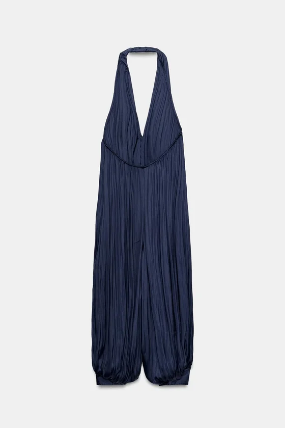 АТЛАСНЫЙ КОМБИНЕЗОН С ГОРЛОВИНОЙ ХАЛТЕР — коллекция Zara «ZW»