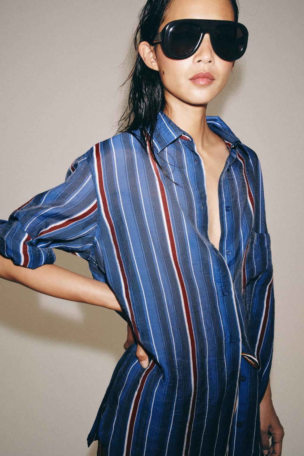 ДЛИННАЯ РУБАШКА В ПОЛОСКУ — коллекция Zara «ZW»