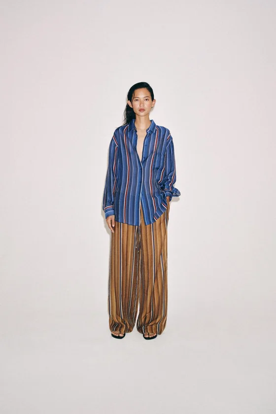 ДЛИННАЯ РУБАШКА В ПОЛОСКУ — коллекция Zara «ZW»