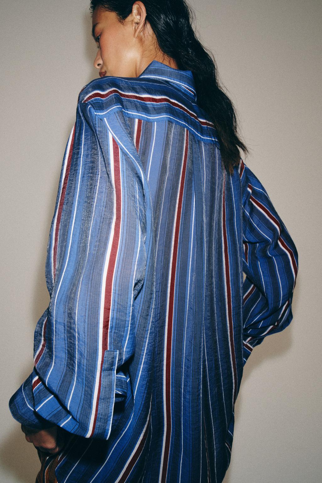 ДЛИННАЯ РУБАШКА В ПОЛОСКУ — коллекция Zara «ZW»
