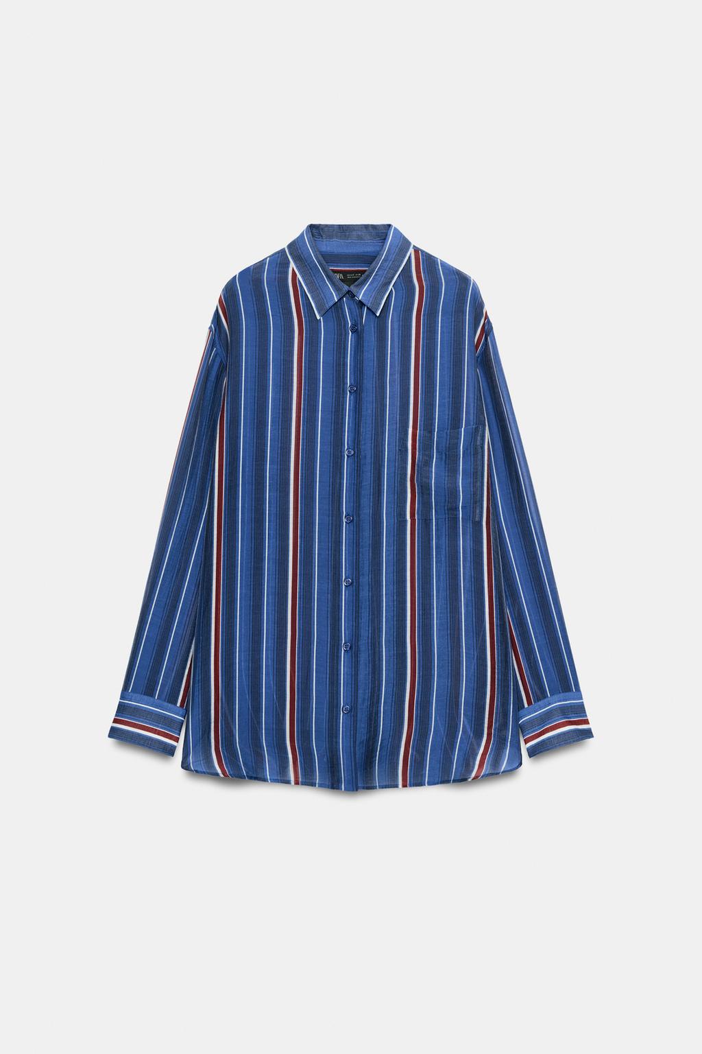 ДЛИННАЯ РУБАШКА В ПОЛОСКУ — коллекция Zara «ZW»