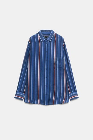 Длинная рубашка в полоску — коллекция Zara «Zw»- Заказать в России