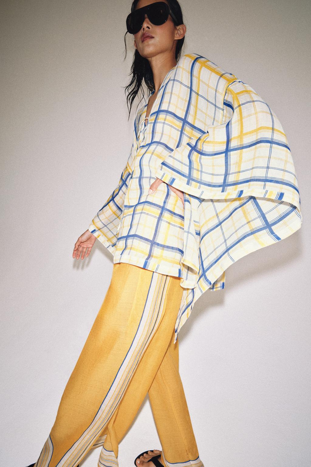 ТУНИКА ИЗ 100% РАМИ В КЛЕТКУ — ZW COLLECTION