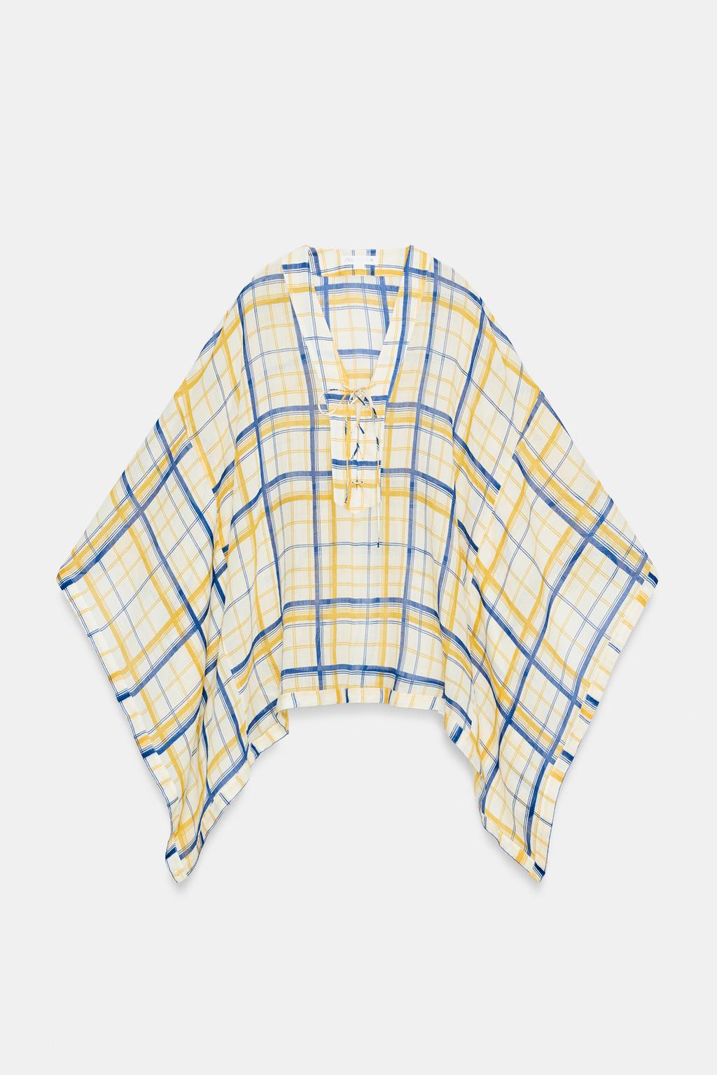 ТУНИКА ИЗ 100% РАМИ В КЛЕТКУ — ZW COLLECTION