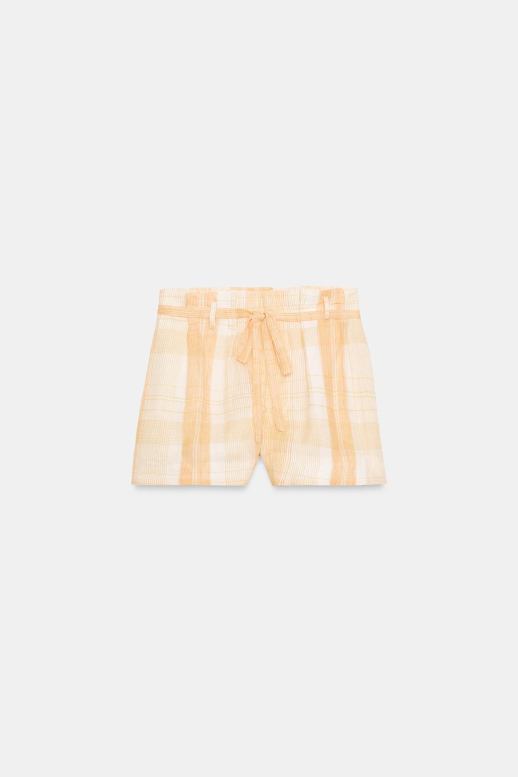 ШОРТЫ ИЗ 100% РАМИ СО СБОРКАМИ — ZW COLLECTION