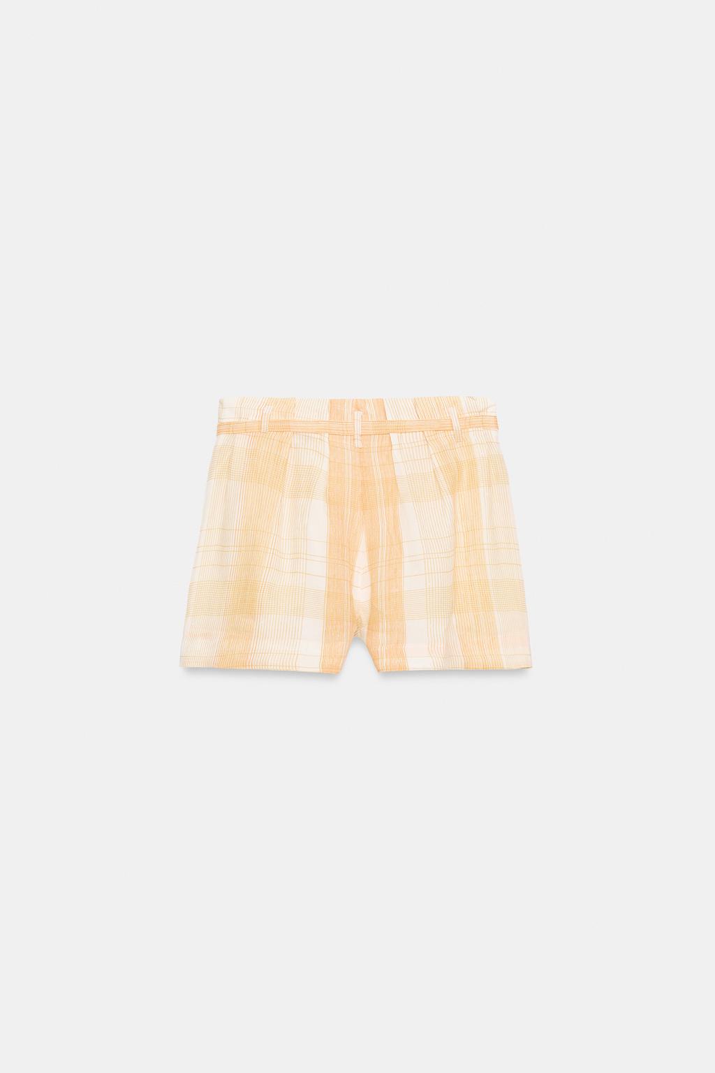 ШОРТЫ ИЗ 100% РАМИ СО СБОРКАМИ — ZW COLLECTION