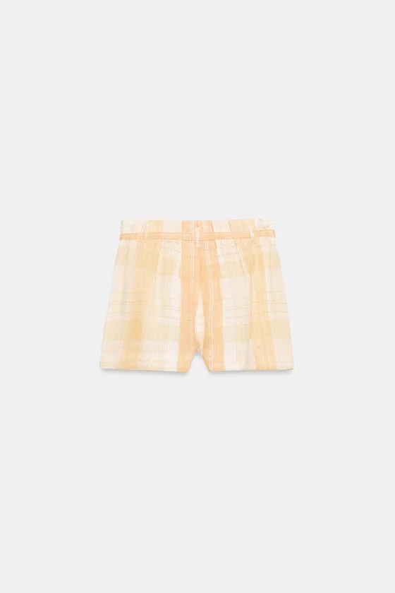 ШОРТЫ ИЗ 100% РАМИ СО СБОРКАМИ — коллекция Zara «ZW»