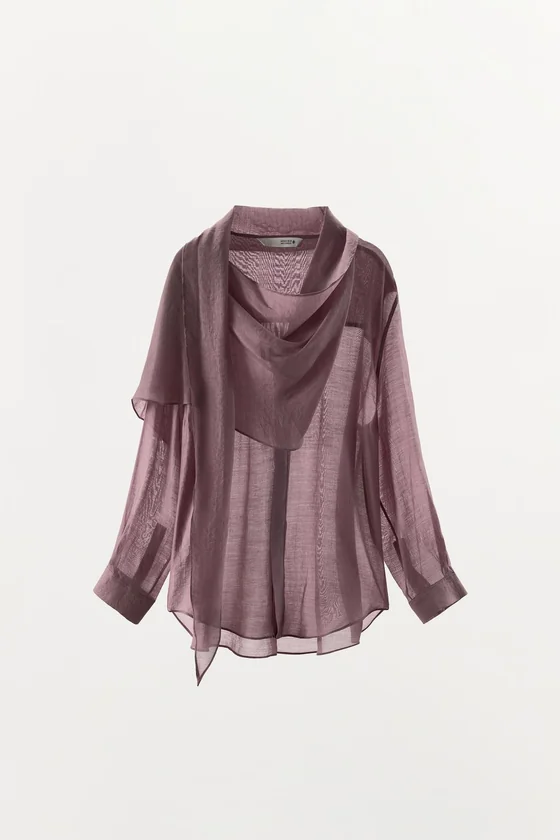 РУБАШКА С ШАРФОМ коллекция Zara «ZW»