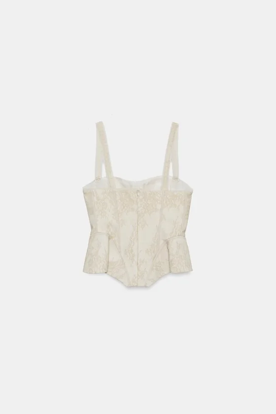 ТОП-КОРСЕТ С КРУЖЕВОМ — коллекция Zara «ZW»