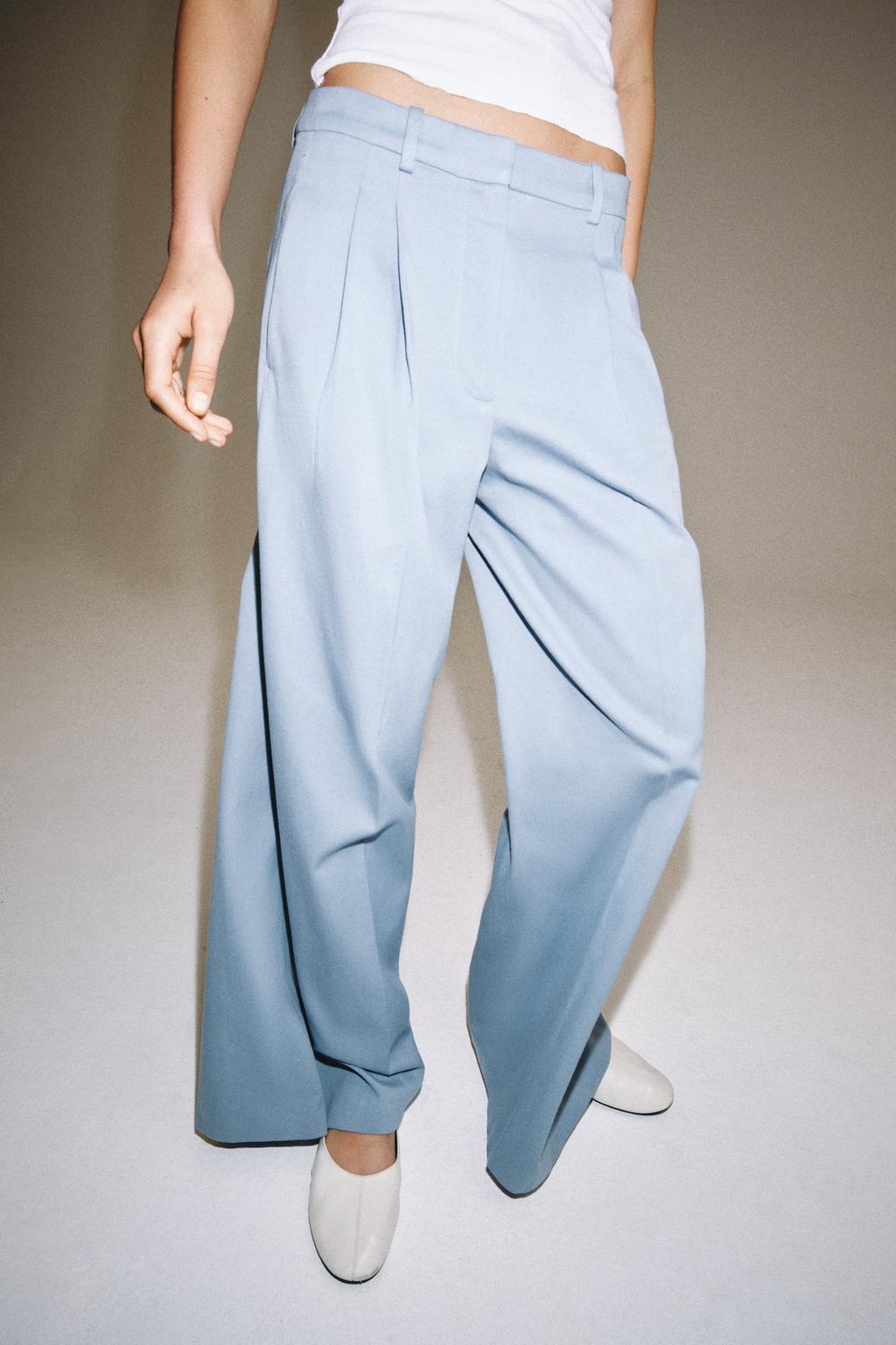 БРЮКИ WIDE-LEG С ЗАЩИПАМИ — ZW COLLECTION