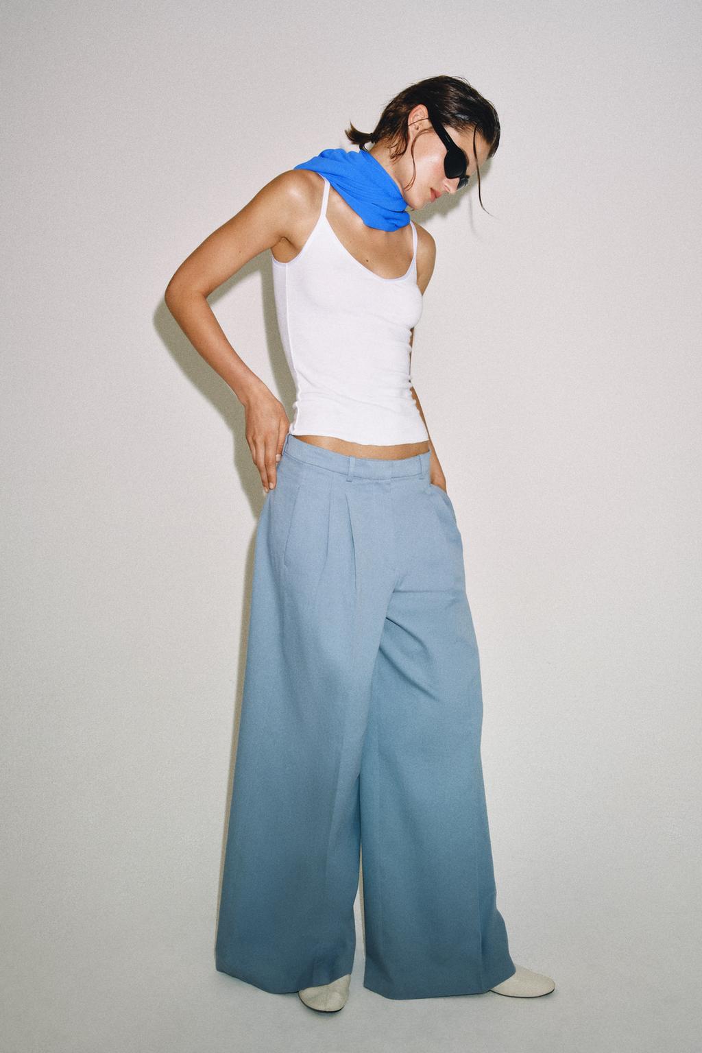 БРЮКИ WIDE-LEG С ЗАЩИПАМИ — ZW COLLECTION