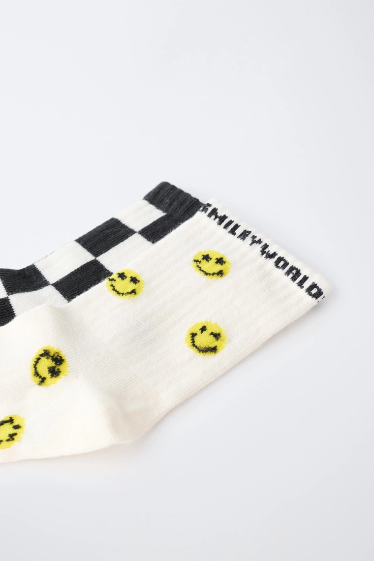Набор из 2 пар коротких носков с рисунком в клетку smileyworld®