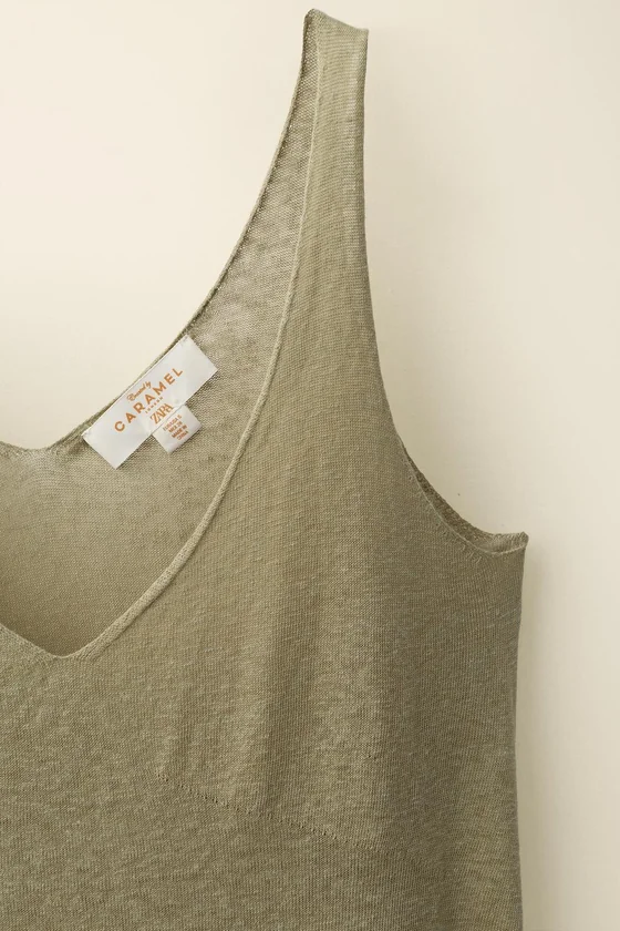 Топ из льняного трикотажа с тонкими бретелями, созданный caramel london x zara