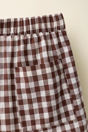Бермуда-шорты в клетку из хлопка и льна caramel london x zara- Заказать в России