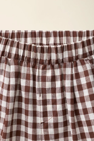 Бермуда-шорты в клетку из хлопка и льна caramel london x zara- Заказать в России