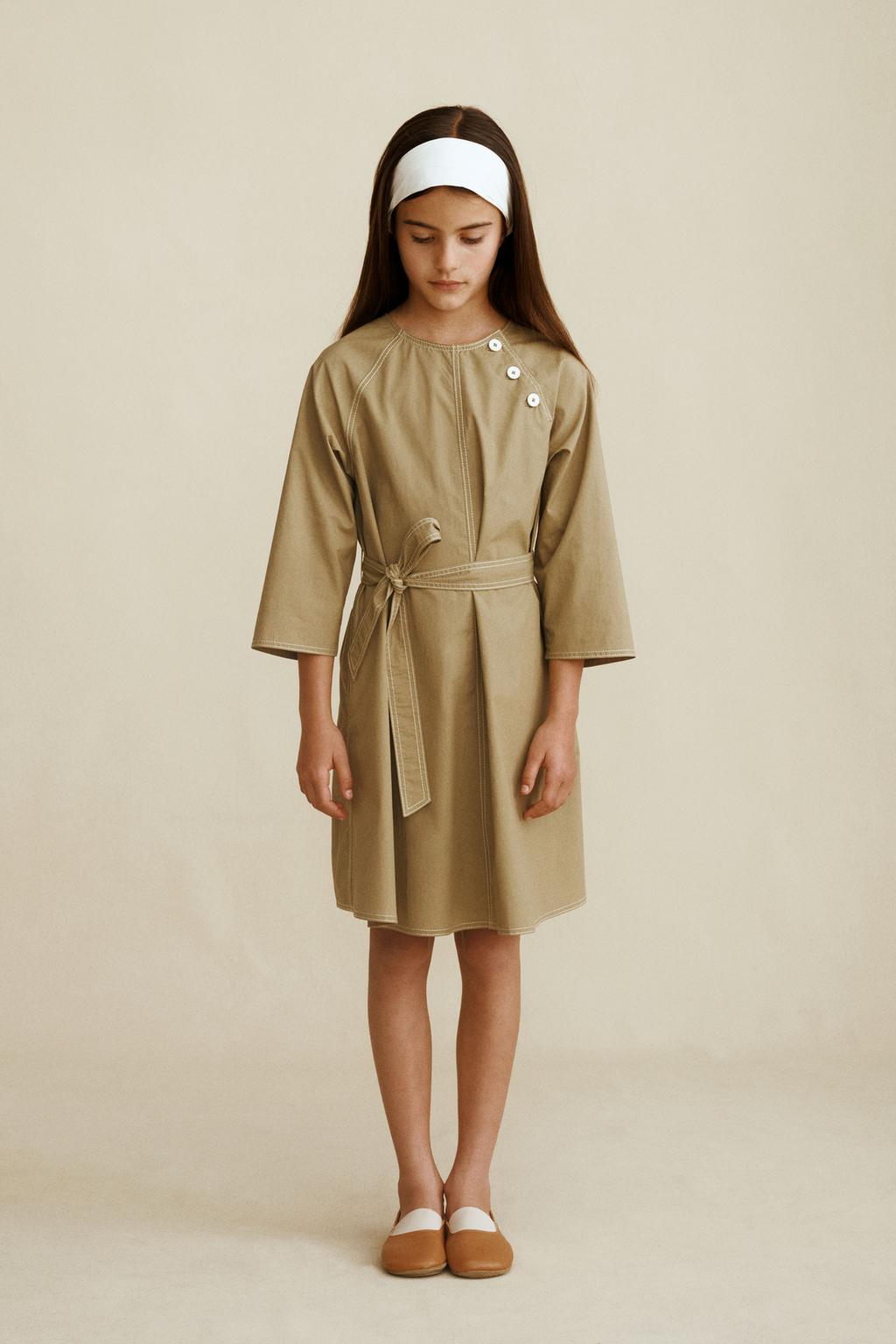 Платье из поплина с поясом created by caramel london x zara