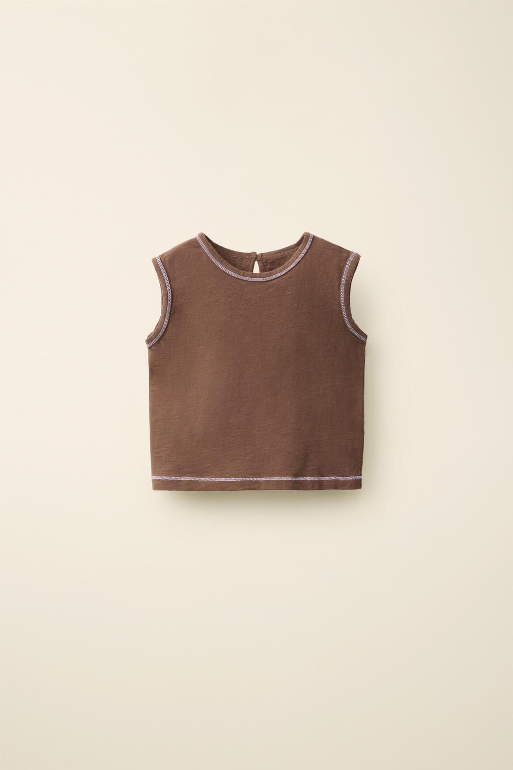 Футболка без рукавов с контрастной отстрочкой caramel london x zara